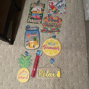 Colorful Tropical Wall Decor Set